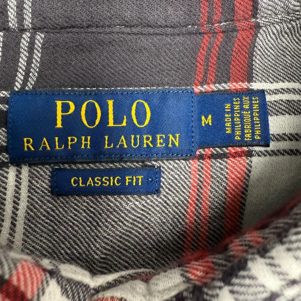 EUC Men's POLO RALPH LAUREN Classic Fit Lined Plaid Flannel Shirt | Size‎ M